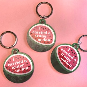 Dirty Dancing Keyring, I Carried a Watermelon Eco-Friendly Key Fob Birthday Gift for Friend, Sustainable Wood Keychain. image 2