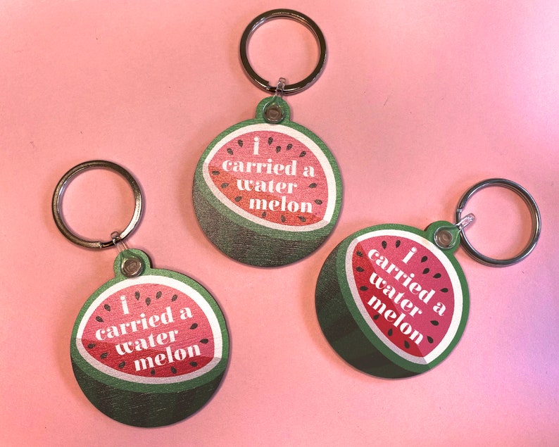 Dirty Dancing Keyring, I Carried a Watermelon Eco-Friendly Key Fob Birthday Gift for Friend, Sustainable Wood Keychain. image 2