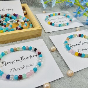 6mm random color/Glazed bead,healing bracelet,Christmas gift