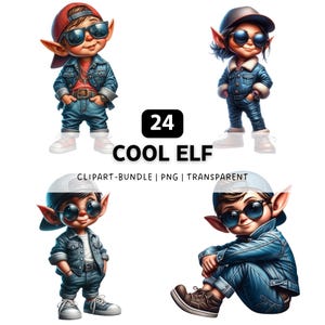 24 Cool Elf PNG, Elf Clipart, Elf Printable, Elves PNG, Elves Clipart, Fantasy Clipart, PNG Bundle, Sublimation Designs, Digital Download