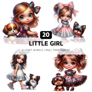20 Little Girl PNG, Girl Clipart, Chibi Clipart, Trendy PNG, Quirky Girl Clipart, Girl Power, PNG Bundle, Digital Download, Digital Clipart