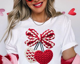 Trendy Love Hearts PNG, Faux Yarn Hearts Clipart for Trendy Valentines Day Designs, Retro XOXO Printable, Love Message