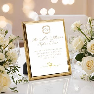 Elegante cartello per matrimonio "Le storie d'amore prima della nostra" - Display personalizzabile con testo "Generazioni d'amore sentimentali"