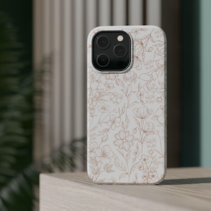 Floral Magnetic Tough Case, Romantic Aesthetic Phone Cover, Tough Case for Phone, Floral Design Phone Case, Aesthetic Floral Phone Case