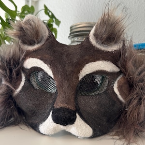 Raccoon Kitty Animal Mask - Therian Gear Furry Mask for Wearing Cosplay or Wall Display