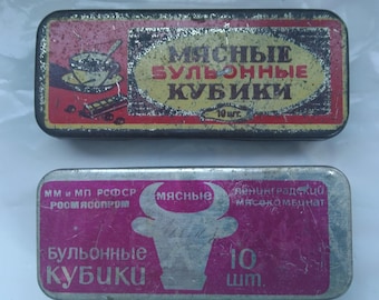 5 small vintage tin boxes, vintage, USSR