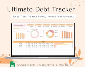 Debt Payoff Tracker Debt Snowball Spreadsheet Debt Avalanche Calculator for Google Sheets Debt Free Planner Loan Tracker Credit Card Payoff