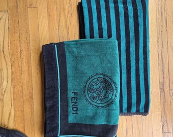 Fendi Bath Towels (1 pair) in rare emerald green