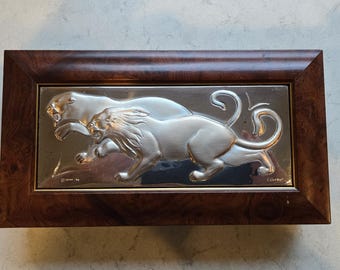 Silver and cherry wood box