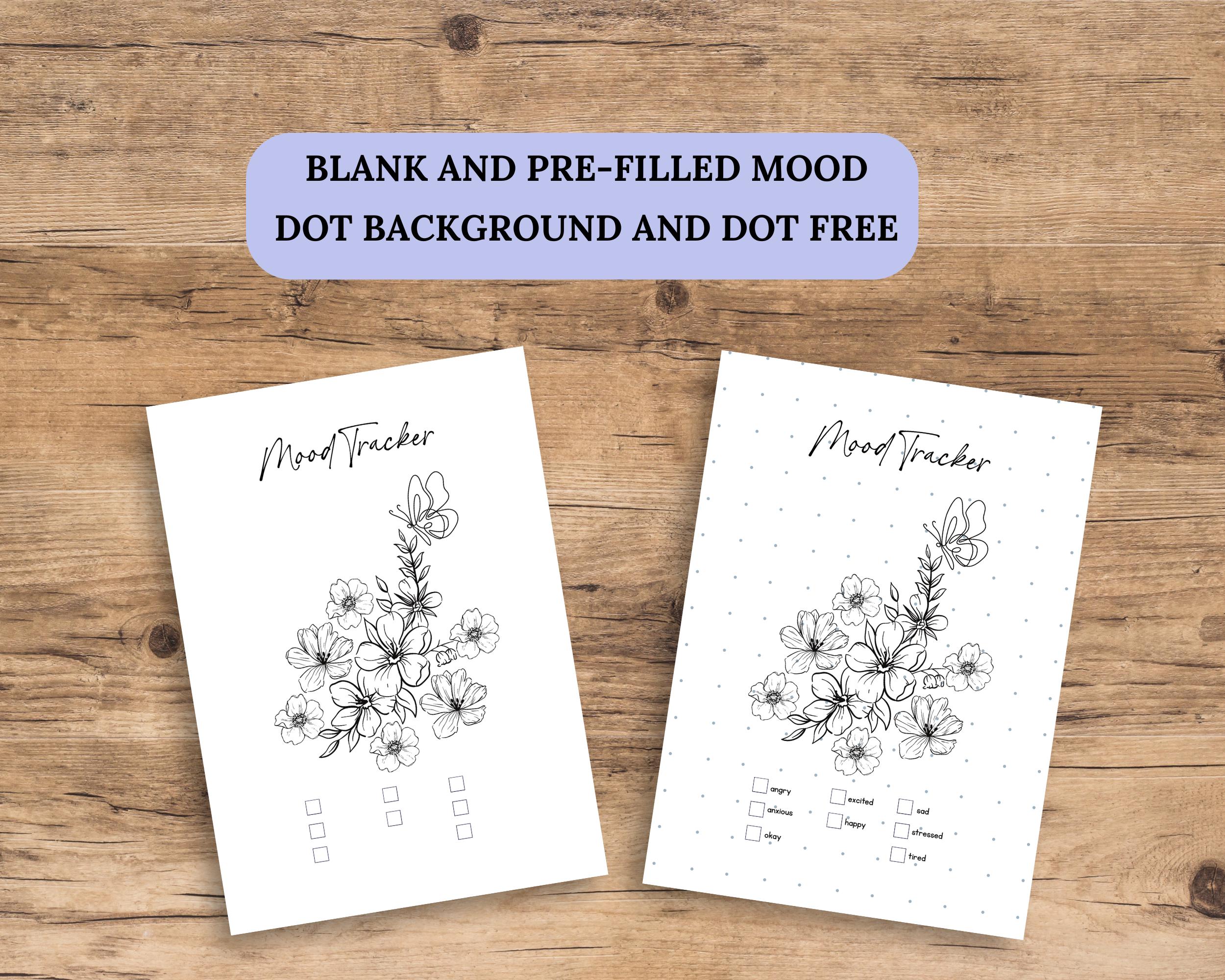 Flowers & Butterfly Mood Tracker: Printable Journal Page (A4/A5 Digital ...