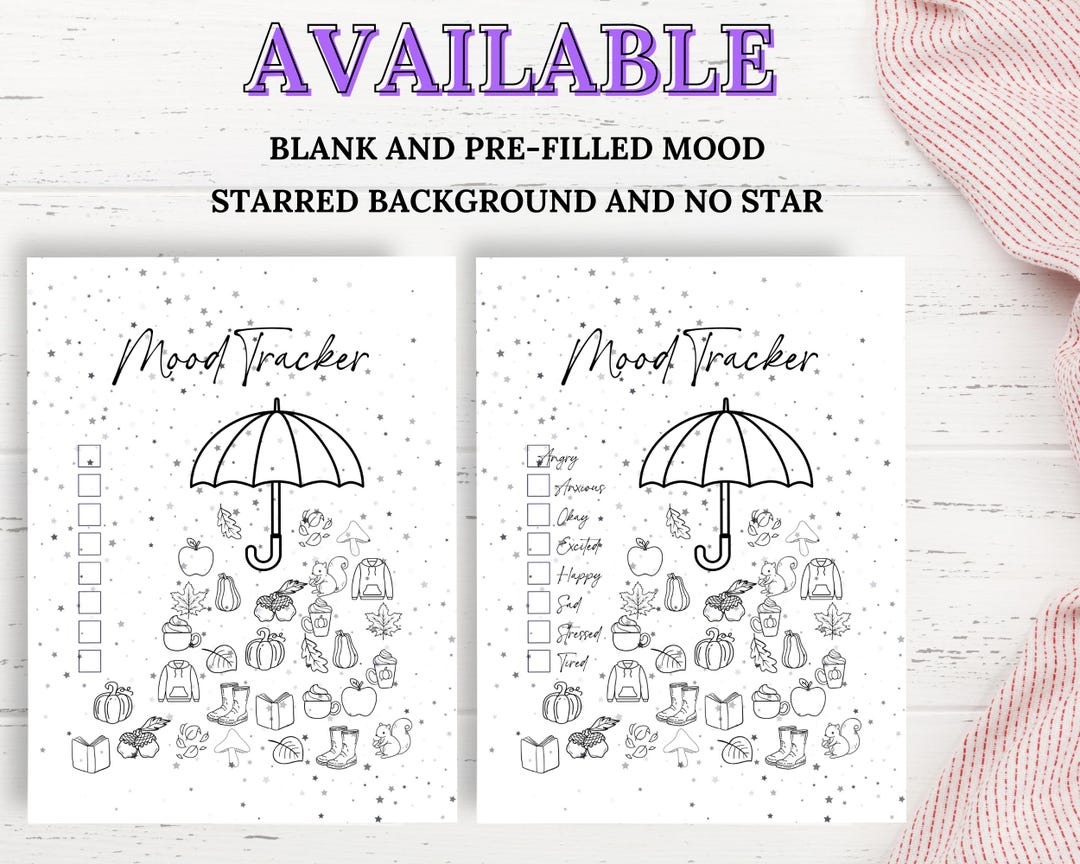 Autumn Leaves Mood Tracker Printable: Journal Planner Page (A4/A5 ...