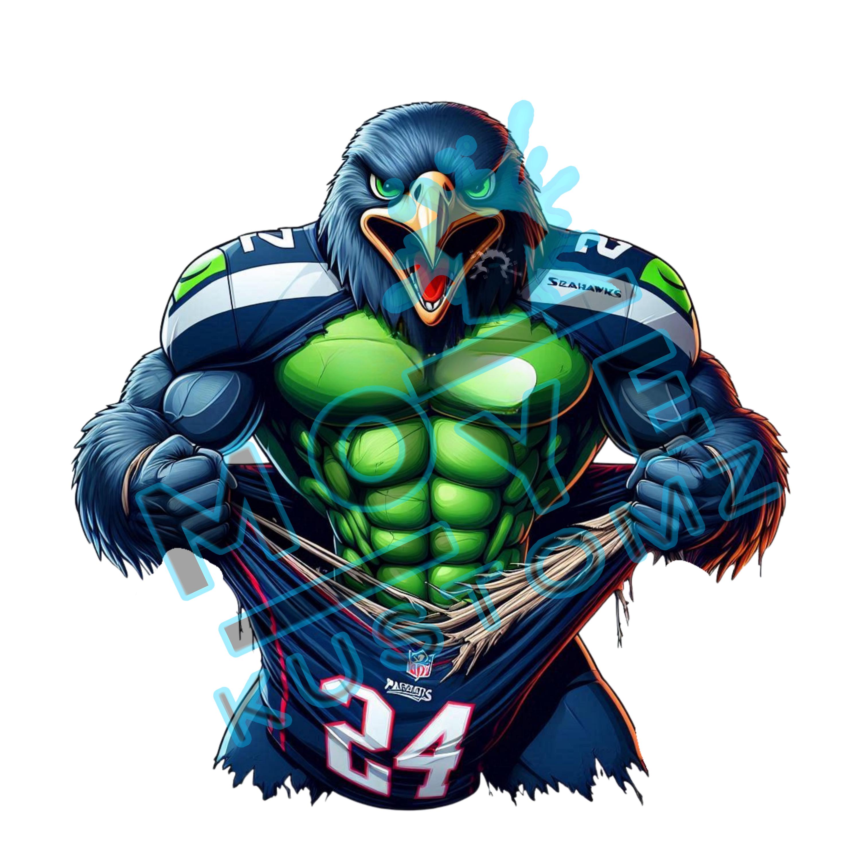 Smiling Seattle Seahawk SEATTLE SEAHAWK RIPPING - Etsy