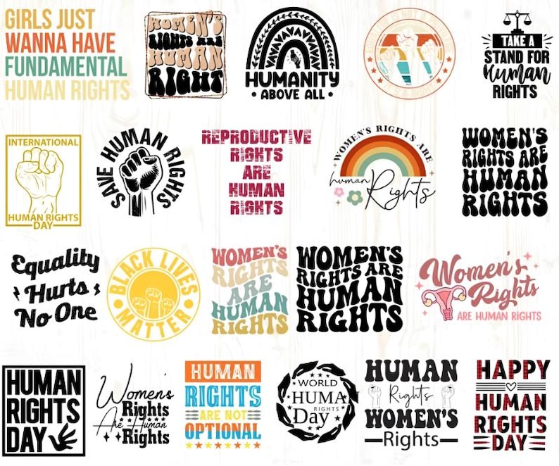 I Like Rights Human Rights SVG Bundle: Equality & Justice Designs (digital Download ...