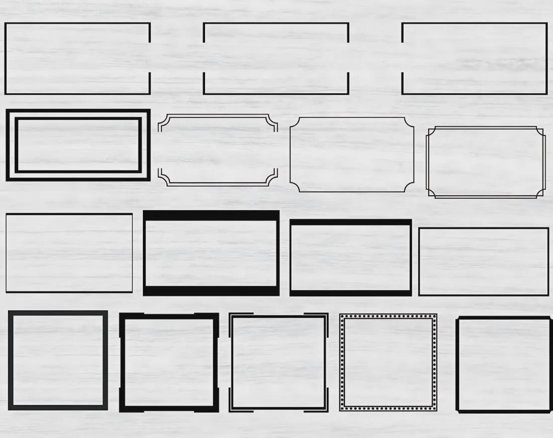 Rectangle Frame SVG Bundle: Clipart Cut Files (digital Download) - Etsy