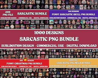 1000+ Sarcastic PNG Bundle, Funny Quotes, Christmas Humor, Adult Designs, Commercial Use, Digital File
