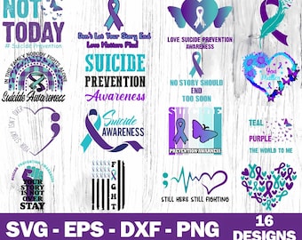 Suicide Prevention Awareness SVG Bundle (eps, dxf, png)