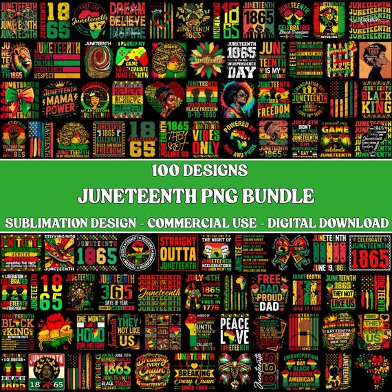 100+ Juneteenth PNG Bundle, Celebrate 1865, Black History Month Designs, Digital Download