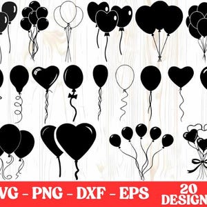 Balloons SVG Bundle: Birthday Party Clipart (Digital Download)
