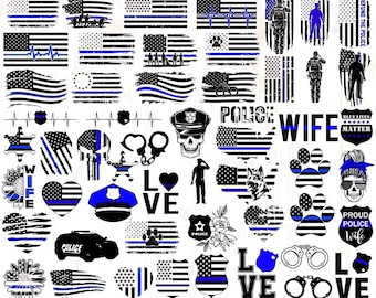 Back the Blue SVG Bundle: Police Officer, Thin Blue Line (Digital Files)