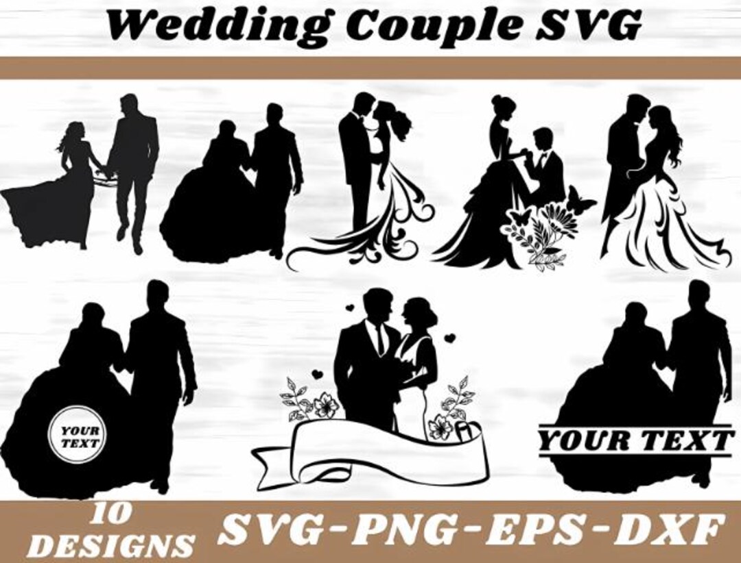 Wedding SVG Bundle, Bride and Groom SVG, Husband Wife Svg, Engagement ...