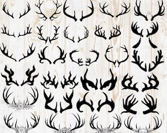 Deer Antlers SVG Clipart: Hunting Cut Files (Digital Download)