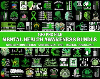 Mental Health Matters PNG Bundle – Inspirational Quotes, Awareness Designs, Positive Mindset PNG, Digital Download