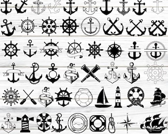 Nautical SVG Bundle – Sailing, Anchor, Boat & Sea Clipart, Cricut Cut Files, PNG Download