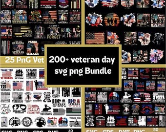 Veteran USA Military PNG Bundle: Patriotic Designs (Digital Download)