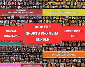 Sports PNG Mega Bundle, Game Day Designs, Baseball, Basketball, Volleyball, Football, Softball, Digital Download