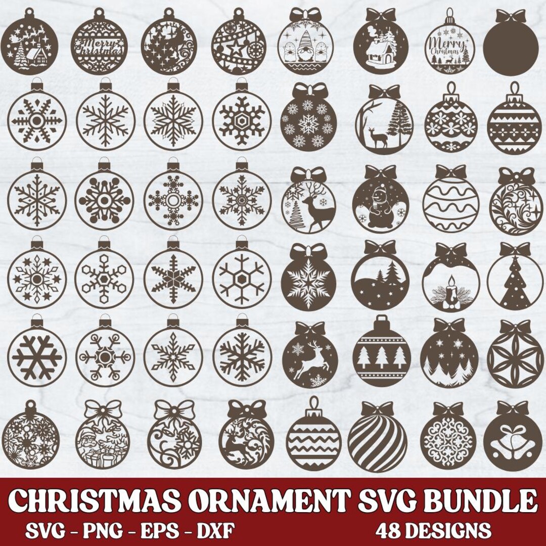 Christmas Ornament Laser Cut SVG Bundle: 48 Designs (digital Download ...