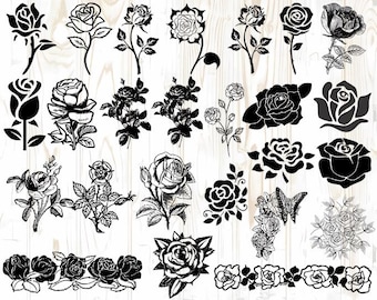 Rose SVG Designs: Floral & Geometric Bundle (Digital Files)