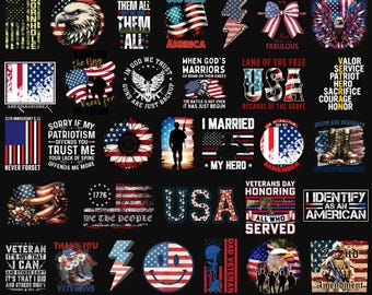 Patriotic Veteran PNG Bundle: USA Military Designs (Digital Download)
