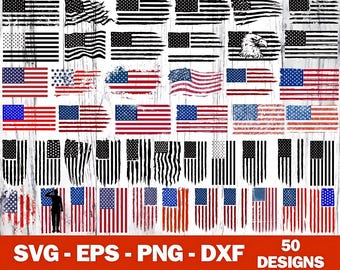 Distressed American Flag SVG Bundle | USA Flag Svg | 4th July Svg | USA Flag Silhouette |Grunge Flag Svg | Distressed Flag Svg | Flag Vector