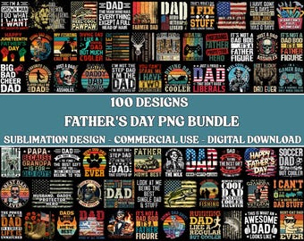 Paquete PNG del Día del Padre, frases de papá, diseños de camisetas divertidos (descarga digital)