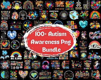 Autism Awareness PNG Bundle: Ribbon & Puzzle Designs (Digital Download)