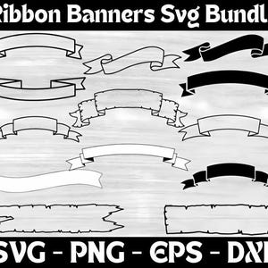 Ribbon Banner SVG Bundle: Schriftrolle Label Rahmen Schnittdateien (Digitaler Download)