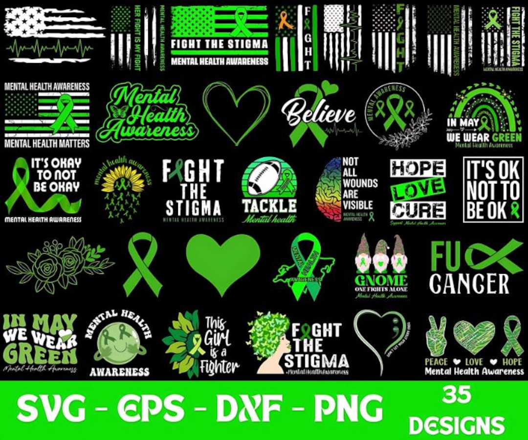 Mental Health Awareness SVG Bundle: Support Designs (digital Files) - Etsy