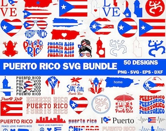 Puerto Rico Flag SVG Bundle, Taino Frog, Boricua (png, eps, dxf)