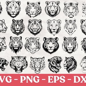 Tiger Head SVG Bundle: Fierce Designs (Digital Download)