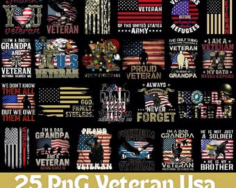 Patriotic Veteran PNG Bundle: USA Military Designs (Digital Download)