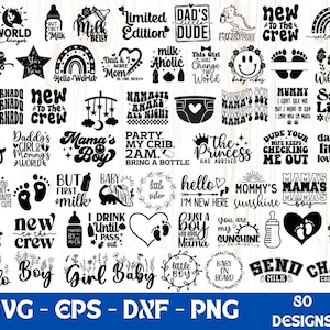 Baby Svg Bundle, Baby Shower Svg, Newborn Svg Bundle, Baby Quote Bundle, Cute Baby Saying Svg, Funny Baby Svg, Baby Boy Girl Svg