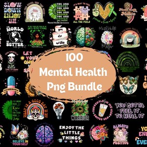 Mental Health PNG Bundle: Inspirational & Positive Designs (Digital Download)