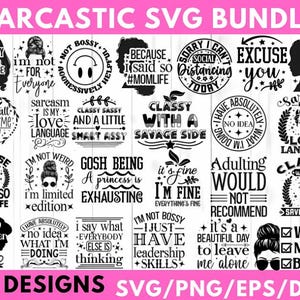 Sarcastic svg, Sarcasm Svg Bundle, Sarcastic Bundle Svg, Funny Svg Bundle, Funny quotes Svg Bundle, Sarcastic Sayings Svg Bundle,Sarcasm Svg