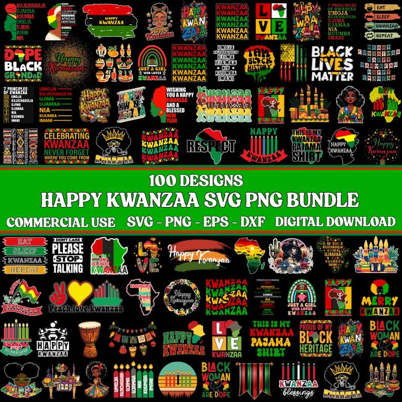 Kwanzaa SVG Bundle: African American Holiday Designs (digital Download ...
