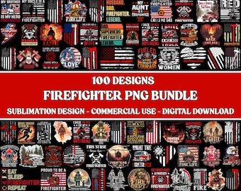 Firefighter PNG Bundle – Fireman Designs, Hero Job Clipart, Sublimation Files, Digital Download