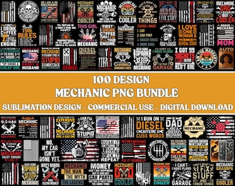 100+ Mechanic PNG Bundle, Funny Quotes, Tools PNG, Humor Designs, Commercial Use