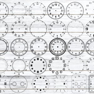 Clock Face SVG Bundle: Roman Numeral & Modern Clock Templates (Digital Download)