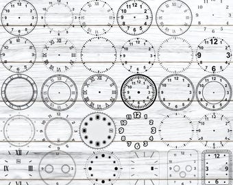 Clock Face SVG Bundle: Roman Numeral & Modern Clock Templates (Digital Download)