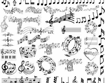 Music Notes SVG Bundle: Musical Clipart, Cut File (Digital Download)