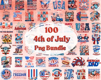 "Retro 4th of Jul PNG-Bundle: ""Patrianic Designs"" (digitaler Download)"